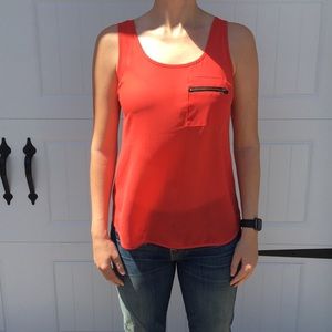 Red Chiffon Tank